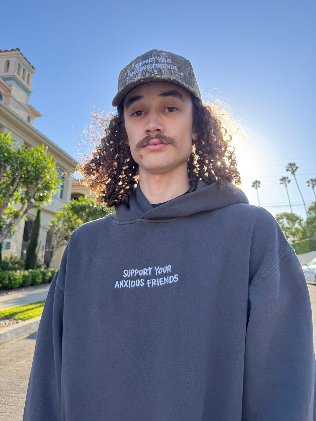 SYAF | FADED BLACK EMBROIDERED HOODIE