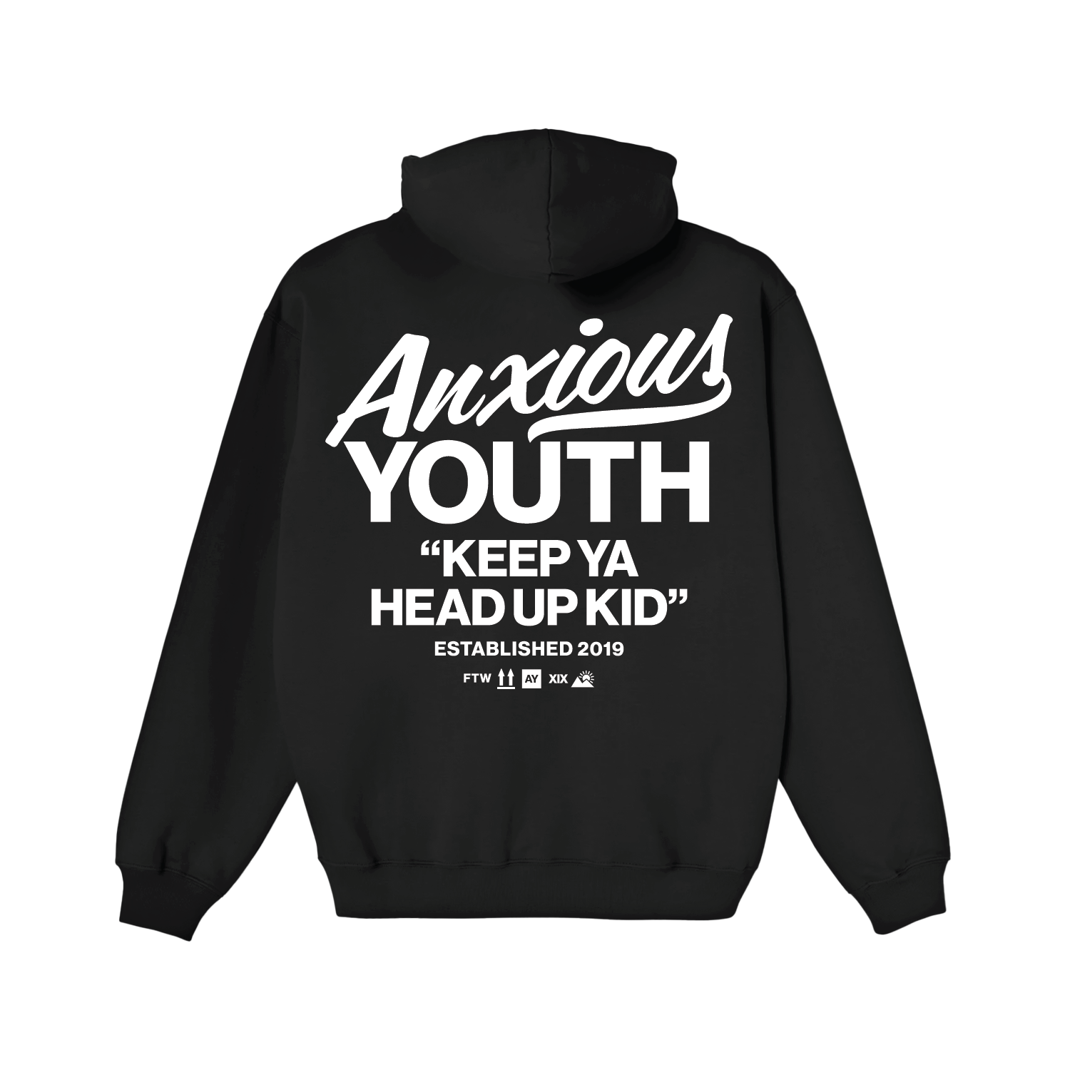 STAY UP BLACK HOODIE