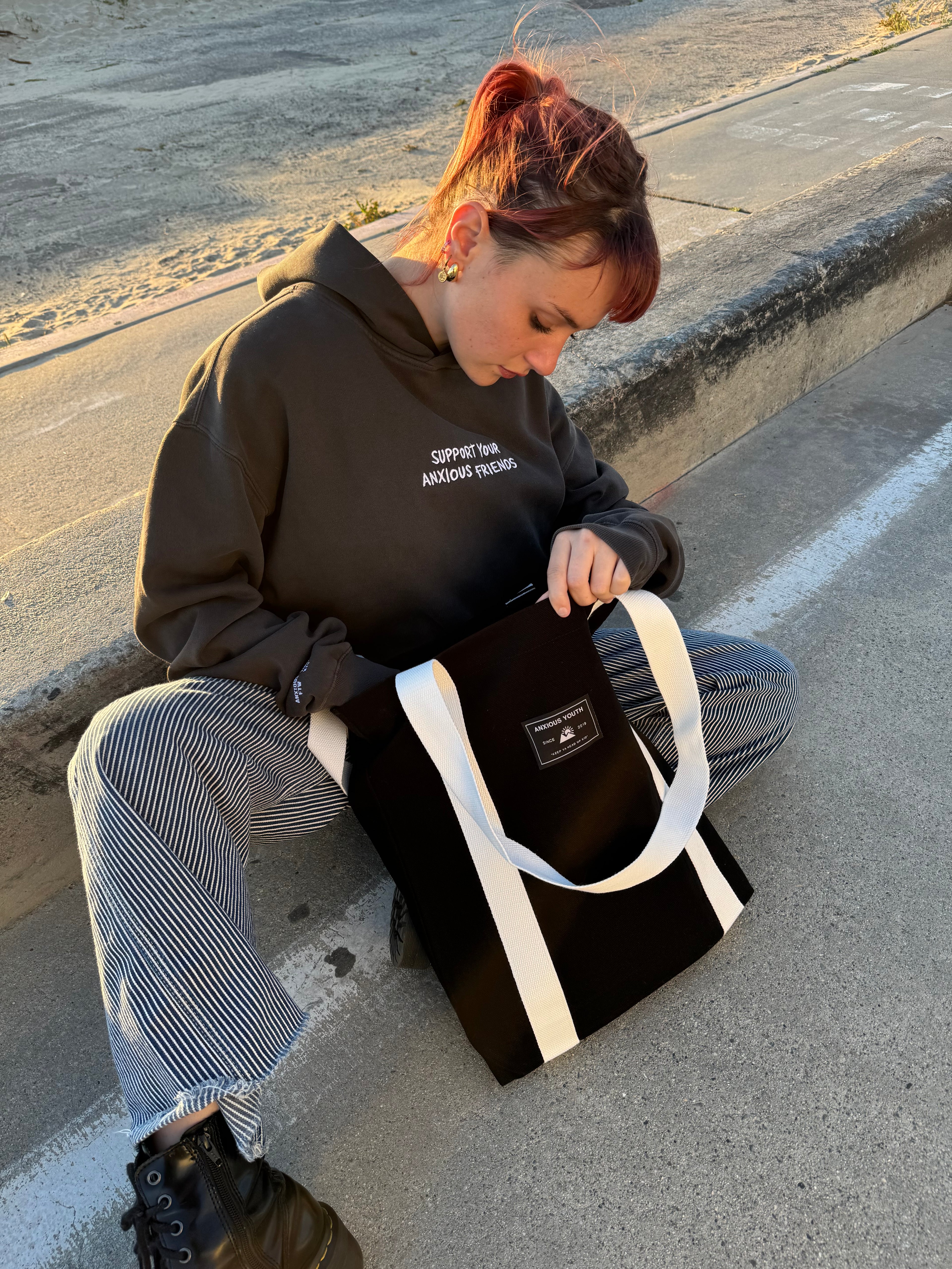 CLUB ANXIOUS | TWO TONE TOTE BAG